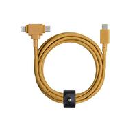 Native Union Belt Cable Duo - 1.5m/5ft Ultra-Strong Braided Universal Charging Cable - Made with Recycled Material - 2-in-1 Multi-Device MFi Certified Connector for Lightning & Type-C devices (Kraft)