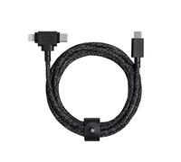 Native Union Belt Cable Duo - 1.5m/5ft Ultra-Strong Braided Universal Charging Cable - Made with Recycled Material - 2-in-1 Multi-Device MFi Certified Connector for Lightning & Type-C devices (Cosmos)