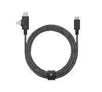 Native Union Belt Cable Duo Pro 240W -2.4m/8ft Ultra-Strong Braided Universal Charging Cable - Made with Recycled Materials - 2-in-1 MFi Certified Connectors for Lightning & Type-C Devices (Cosmos)