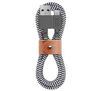 Native Union Belt Cable USB-C to USB-A - 4ft Ultra-Strong Charging Cable with Leather Strap Compatible with iPhone 16, Samsung Galaxy Z Fold 6, Flip 6, S24 Ultra, Pixel 9 Pro, iPad Pro (Zebra)