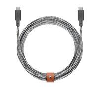Native Union Belt Cable XL 100W - 3m/10ft Ultra-Strong USB-C to USB-C Charging Cable for iPhone 17/17 Pro/17e, iPhone Air, MacBook Pro/Air (M5/M4/M3), iPad Pro (M4), Surface Go 5/4 (Zebra)