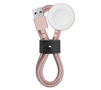 Native Union Belt Watch Cable - 4ft Ultra-Strong Reinforced [MFi Certified] Durable USB Charging Cable Compatible with Apple Watch, Leather Strap (Rose)