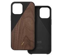Native Union Clic Wooden Case - Crafted with Genuine American Walnut Wood - Slim & Lightweight Cover - Unique Natural Wood Grains - Compatible with iPhone 12 Pro Max (Walnut/Black)
