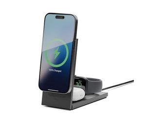 Native Union Rise 3-in-1 Magnetic Wireless Charger - Qi2 Certified & MagSafe 15W Fast-Charging Foldable Charging Stand for iPhone Air, 17, 17e with Charging for AirPods (Pro) & Apple Watch (Black)
