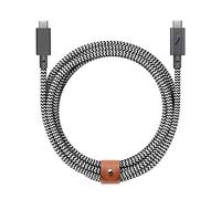 Native Union Type-C Belt Cable Pro - 240W USB-C to USB-C 8ft Ultra-Strong Charging Cable with Leather Strap Compatible with iPhone 16, 16 Pro Max, MacBook Air, Pro M3, iPad Pro (Zebra)