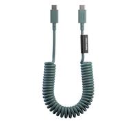 Native Union USB-C Pop Cable - Coiled Extendable - 1.2m/4ft Recommended Length - Ultra-Strong Charging Cable Compatible with iPhone Air, 17e, 17 Pro Max, iPad, Galaxy S25, Flip 7, Fold 7 (Slate Green)