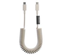 Native Union USB-C Pop Cable - Coiled Extendable - 1.2m/4ft Recommended Length - Ultra-Strong Charging Cable Compatible with iPhone Air, 17e, 17 Pro Max, iPad, Galaxy S25, Flip 7, Fold 7 (Sandstone)