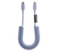Native Union USB-C Pop Cable - Coiled Extendable - 1.2m/4ft Recommended Length - Ultra-Strong Charging Cable Compatible with iPhone Air, 17e, 17 Pro Max, iPad, Galaxy S25, Flip 7, Fold 7 (Azur)