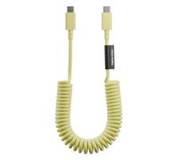 Native Union USB-C Pop Cable - Coiled Extendable - 1.2m/4ft Recommended Length - Ultra-Strong Charging Cable Compatible with iPhone Air, 17e, 17 Pro Max, iPad, Galaxy S25, Flip 7, Fold 7 (Lemon)
