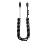 Native Union USB-C Pop Cable XL - Coiled Extendable - 2.4m/7.9ft Ultra-Strong Charging Cable Compatible with iPhone Air, 17e, 17 Pro Max, iPad Pro M5, Galaxy S26, Fold 7 (Black)