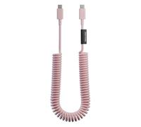 Native Union USB-C Pop Cable XL - Coiled Extendable - 7.9ft Ultra-Strong Charging Cable Compatible with iPhone Duo, 18 Pro & Pro Max, iPad Pro M5, Galaxy S26, Fold 8 (Candy)