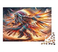 Native Warrior Dance 1000pcs Jigsaw Puzzle for Adults 12+, Premium Paper, Indian Dancer, Mental Workout Activity, Family Fun, Improves Problem-Solving & Memory for All Ages 70x50cm/1000pcs