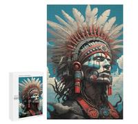 Native Warrior's Majesty Jigsaw Puzzle, 1000 PCS, Indoor Activity for The Home, A Mindful Leisure Activity for Puzzle Lovers, at Home