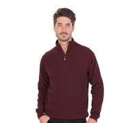 Native World Men’s Lightweight Half-Zip Jumper | Possum Merino & Silk | Warm, Soft & Breathable Knitwear | Made in New Zealand (UK, Alpha, S, Regular, Regular, Shiraz)