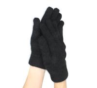 Native World Possum Merino Wool Gloves, Soft Gloves, Extremely Warm (Black, Large)