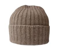 Native World Possum Merino Wool Women's Rib Beanie Hat - Warm Soft Winter Beanie for Ladies (Mink Brown)