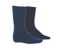 Native World Ribbed Possum Merino Socks | Warm, Medium Weight Knit Socks | Soft, Durable & Odour Resistant | Made in New Zealand (Large, Twilight Blue)