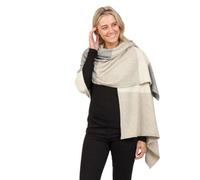 Native World Travel Wrap | Women’s Possum Merino & Silk | Soft, Warm & Lightweight Wrap for Travel, Layering & Everyday Wear | Made in New Zealand (Natural Stripe)