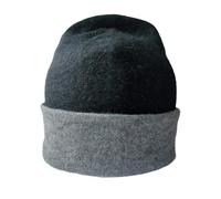 Native World Women's Possum Merino Wool Beanie Hat - Reversible Warm Winter Hat - Soft Beanie (Black & Charcoal)