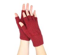Native World Womens Possum Merino Wool Fingerless Gloves For Women and Men, Soft Extremely Warm (Berry, Large)