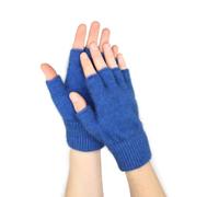 Native World Womens Possum Merino Wool Fingerless Gloves For Women and Men, Soft Extremely Warm (Cornflower, Large)
