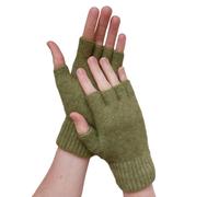 Native World Womens Possum Merino Wool Fingerless Gloves For Women and Men, Soft Extremely Warm (Pistachio, Small)