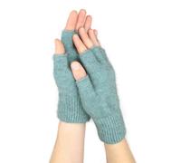Native World Womens Possum Merino Wool Fingerless Gloves For Women and Men, Soft Extremely Warm (Topaz Blue, Small)