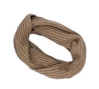 Native World Women's Possum Merino Wool Ribbed Loop Scarf - Woven Infinity Loop Scarf for Winter - Ladies Snood Wrap (Mink Brown)