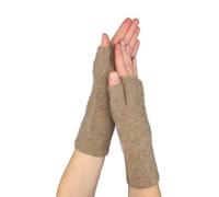 Native World Womens Possum Merino Wool Wrist Warmers, Hand Warmers Fingerless Gloves Mittens For Women (Mink Brown)