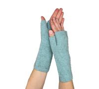 Native World Womens Possum Merino Wool Wrist Warmers, Hand Warmers Fingerless Gloves Mittens For Women (Topaz Blue)