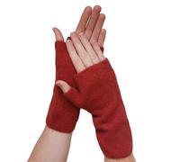 Native World Wristwarmer | Possum Merino & Silk | Soft, Warm & Lightweight Fingerless Hand Warmers | Made in New Zealand (Scarlet)