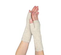 Native World Wristwarmer | Possum Merino & Silk | Soft, Warm & Lightweight Fingerless Hand Warmers | Made in New Zealand (Natural)