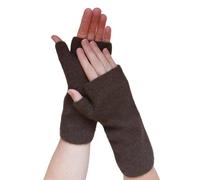 Native World Wristwarmer | Possum Merino & Silk | Soft, Warm & Lightweight Fingerless Hand Warmers | Made in New Zealand (Cocoa)