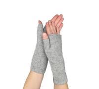 Native World Wristwarmer | Possum Merino & Silk | Soft, Warm & Lightweight Fingerless Hand Warmers | Made in New Zealand (Silver)