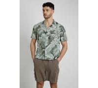 Native Youth Men's Botanical Printed Boxy Fit Short Sleeve Shirt in Green | Size: Medium Native Youth Green M