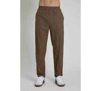 Native Youth Men's Pleated Tapered Leg Elasticated Trousers in Taupe | Size: Medium Native Youth Taupe M