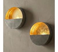 NativeSkins Eclipse Metal Wall Candle Holder Sconce Decoration - Set of Two Handcrafted Decorative Tea Light Wall Sconces for Living Room, Bathroom, Dining Room Gold Tea Candle Holder