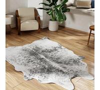 NativeSkins Faux Cowhide Rug (130cm x 170cm) - Chalk & Board Gray (Medium) - Cow Print Area Rug with Faux Suede No-Slip Backing, Cow Print Rug, Animal Hide Rugs, Cowhide Rugs for Living Room