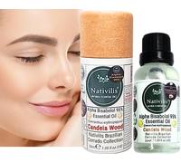Nativilis Candeia Essential Oil Natural Alpha Bisabolol 95% (Eremanthus erythropappus) Vegan - Antibacterial Anti-inflammatory - Skin-Smoothing - Wound Healing Nociceptive Properties Copaiba