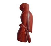 Nativilis Hand-Carved Amazonian Parrot Sculpture - Solid Wood Bird Ornament 22 cm - Native Brazilian Art - Piquiá/Guariúba Hardwood - Handmade Wooden Parrot Figurine - Home Décor Gift