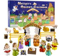 Nativity Advent Calendar 2025, 24 Days Nativity Scene Figurines Set for Kids, Christmas Countdown advent calendar 2025 gift for Kids Toddler Teens