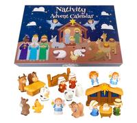 Nativity Advent Calendar 2025, 25-Piece Christmas Countdown Nativity Scene Set with Mary, Joseph, Baby Jesus, Angels, Wise Men, Animals Figurines, Christian Playset for Home Decoration