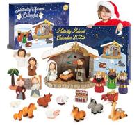 Nativity Advent Calendar 2025 for Kids - 24 Days of Nativity Set for Kids - Toddler Advent Calendars for Boys & Girls - Christmas Gifts for Children Ages 1 2 3 4 5+