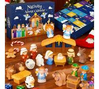 Nativity Advent Calendar 2025 Kids - 24 Days of Christmas Nativity Scene Set,Christmas Story N-ativity Playset Christian Advent Calendar, C-hristmas Countdown Calendars Gift