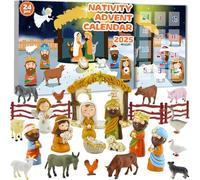 Nativity Advent Calendar 2025 Kids, Nativity Scene Story Gifts for Toddlers 24 Days Xmas Count Down Box, Christian Religious Christmas Countdown Calendar Surprises Gifts for Children