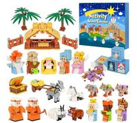 Nativity Advent Calendar 2025 Kids - Nativity Scene Story Gifts for Toddlers 24 Days Xmas Count Down Box, Christian Religious Christmas Countdown Calendar Surprises Gifts for Children (Blocks Set)