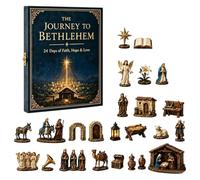 Nativity Advent Calendar 2026, 3D Journey to Bethlehem Countdown | 24 Day Christian Christmas Countdown with Collectible Figurines, Stable Scene Decor, and Family Friendly Holiday Surprise