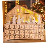 Nativity Advent Calendar Wooden Fill Your Own Advent Calendar with 24 Drawers Lights up Nativity Scene Christmas Advent Calendar 2023 24 Days Countdown Calendar for Christmas Decorations NO Battery,