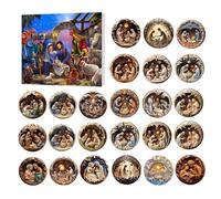 Nativity Advent Calendars 2024, 24 Pieces Nativity Set, 2d Religious Christmas Tree Decorations, Nativity Scene Christmas Tree Ornaments, The Birth of Jesus Christmas Decorations