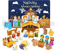 Nativity Advent Calendars 2025, Nativity Advent Toys 25 Days - Rubber Jesus Figurines Christmas Calendar, Christmas Countdown Calendar For Home Classroom Office Desk